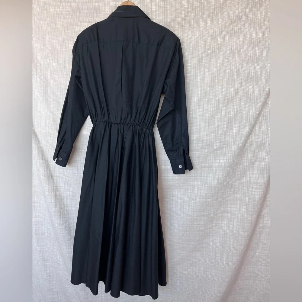 Vintage DKNY Shirt Dress Cotton Poplin Pockets Shirtwaist Dress Minimalist Rare - Picture 11 of 14